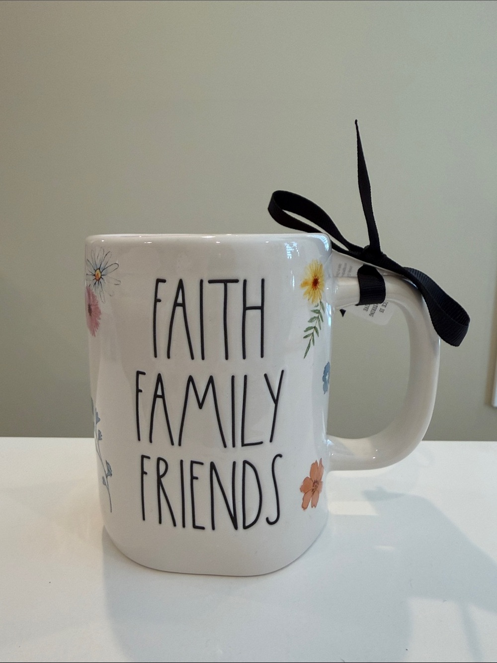 New Rae Dunn Spring Floral FAITH FAMILY FRIENDS Mug